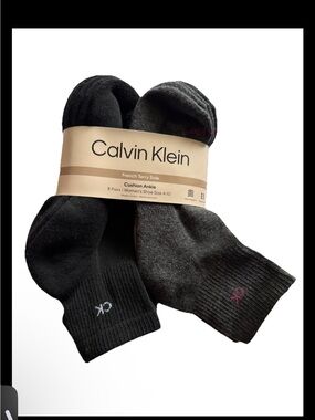 CK ladies Cushion Ankle Socks - Black & Charcoal Heather & white 8 pairs